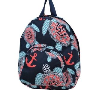 NGil Adjustable Small Backpack Navy Pinks Nautical Anchor Sea Turtle New W/tags